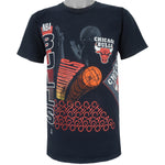 NBA (Salem) - Black Chicago Bulls All Over Prints T-Shirt 1991 Medium