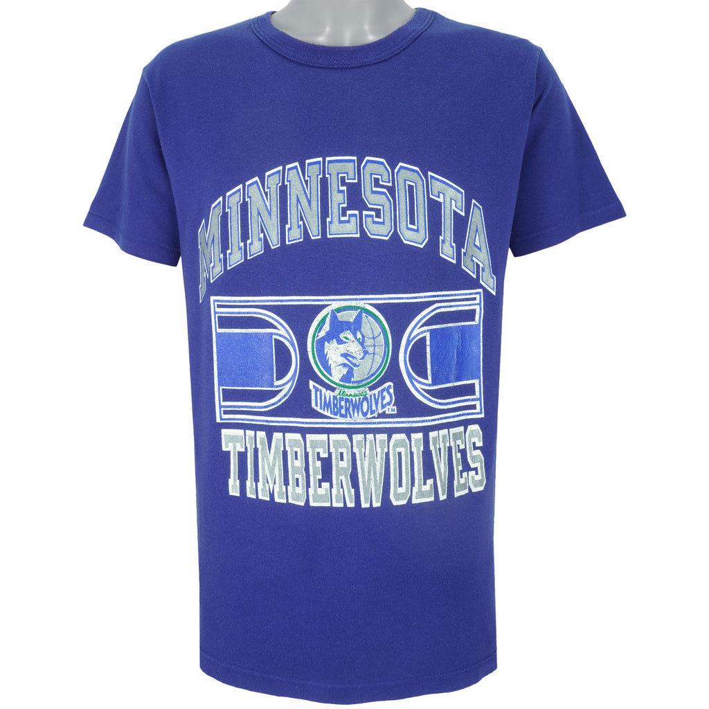 Champion - Minnesota Timberwolves Spell-Out T-Shirt 1990s Large Vintage Retro Basketball