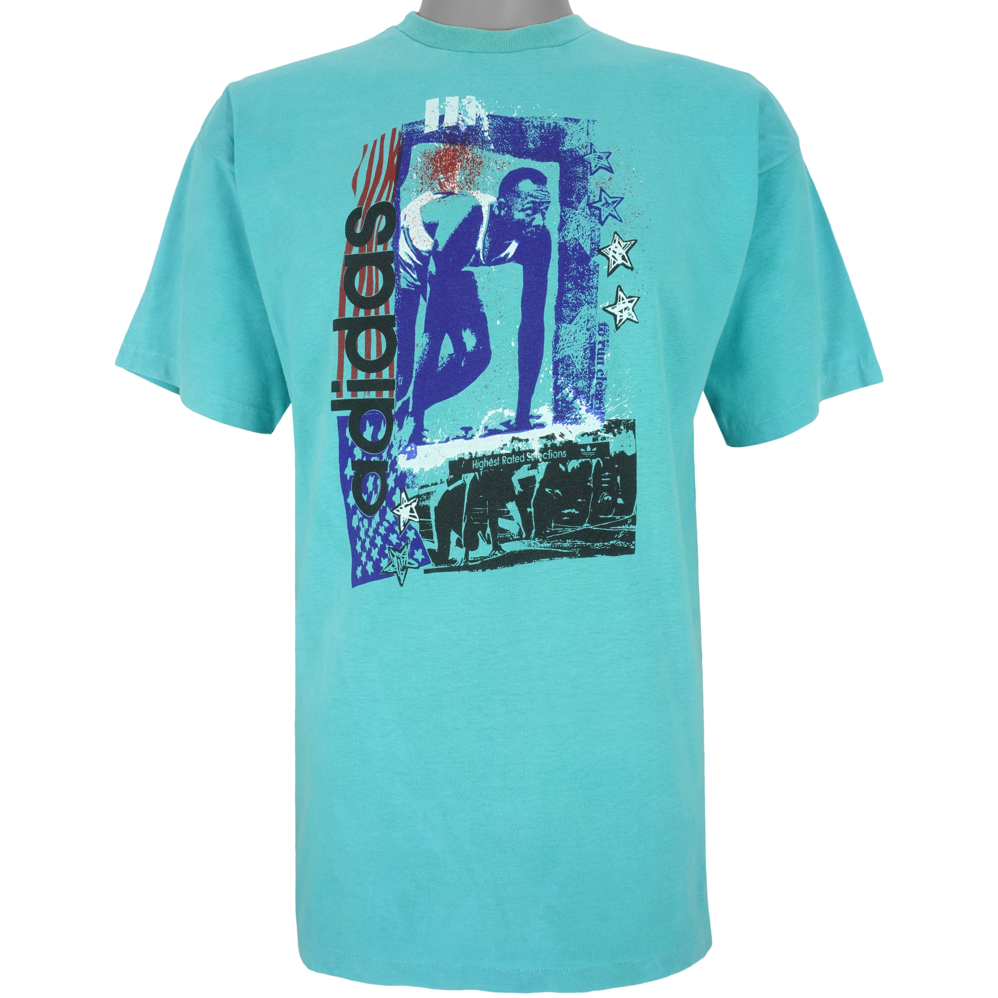 Adidas - Green Running T-Shirt 1990s Large Vintage Retro