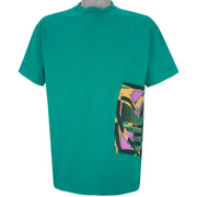 Adidas - Green Graphic T-Shirt 1990s Large Vintage Retro