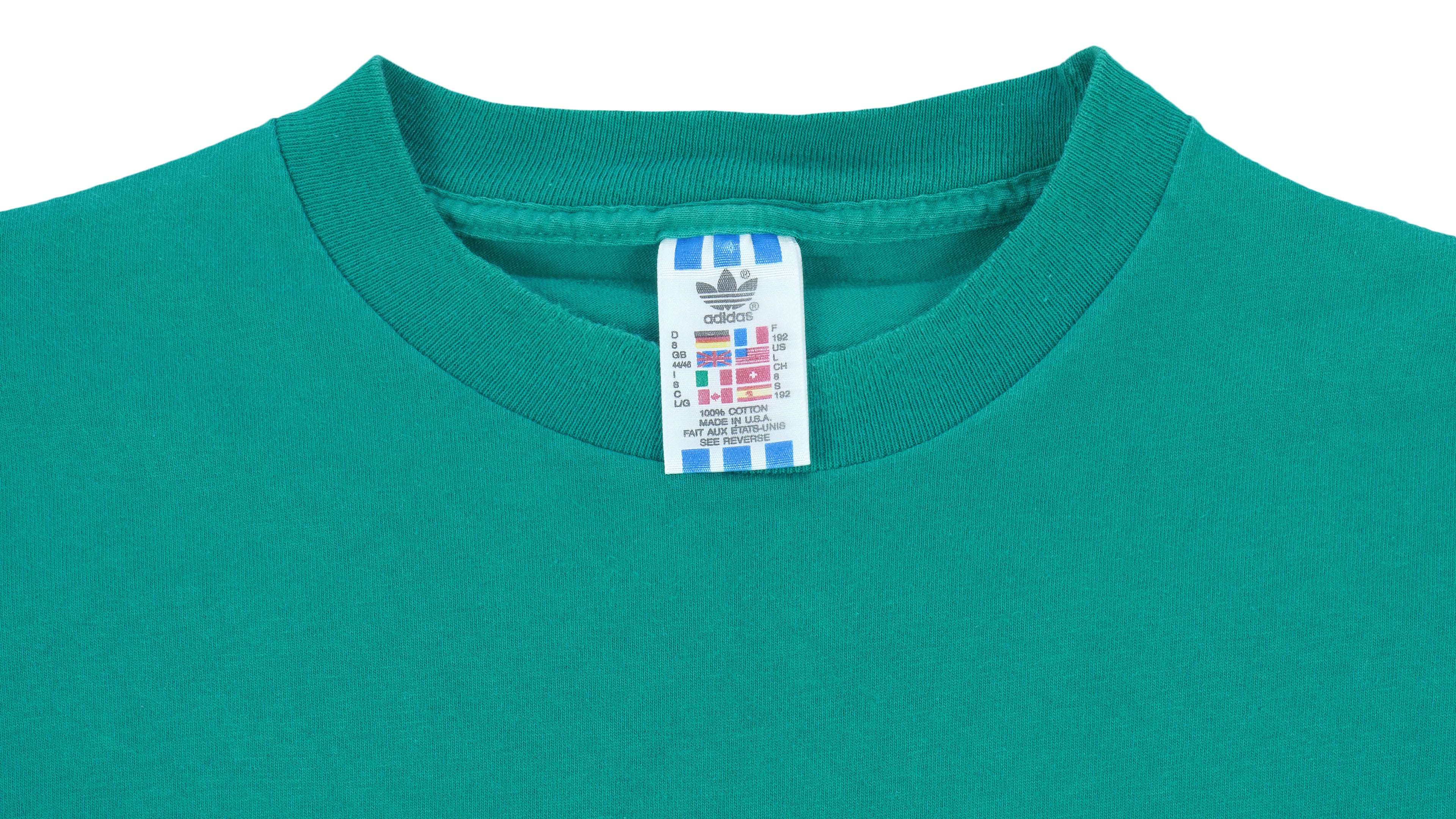 Adidas - Green Graphic T-Shirt 1990s Large Vintage Retro