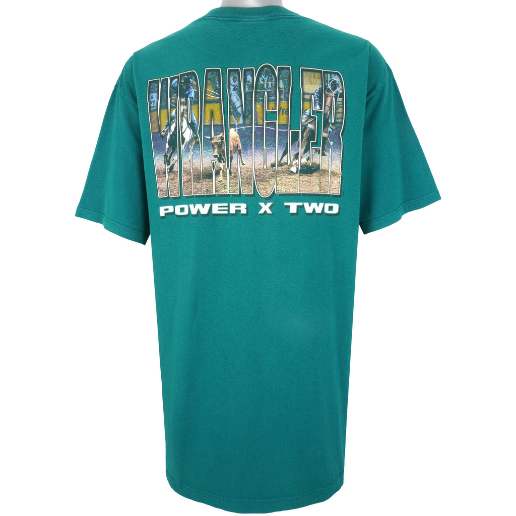 Wrangler - Green Power X Two T-Shirt 1990s X-Large Vintage Retro