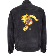Vintage (Wizards Of The Coast) - Magic : The Gathering Embroidered Denim Jacket 1990s Medium Vintage Retro