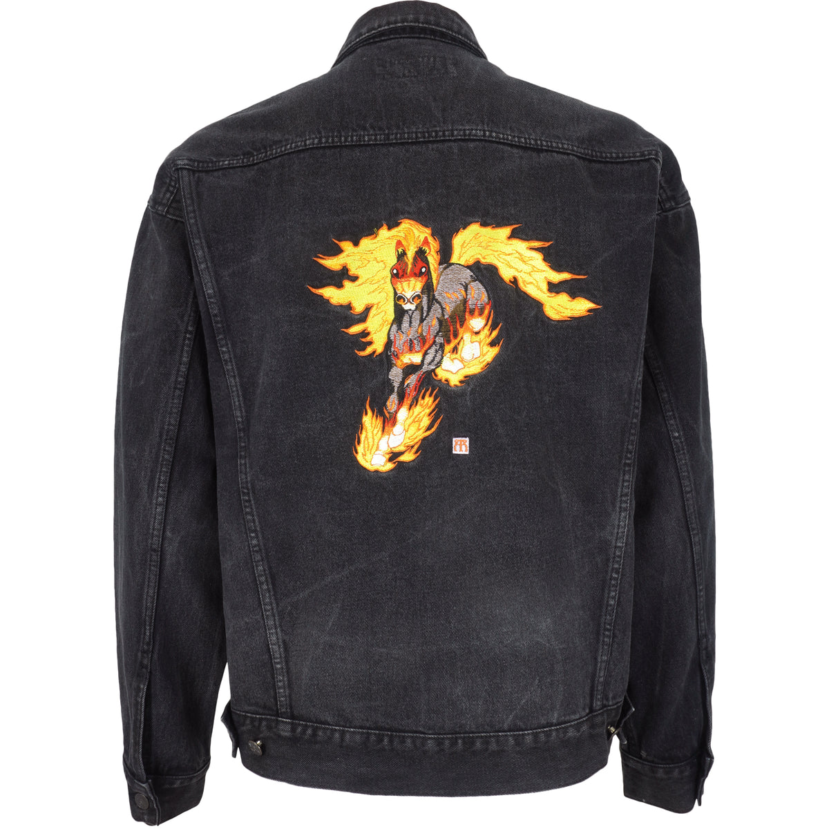 Vintage (Wizards Of The Coast) - Magic : The Gathering Embroidered Denim Jacket 1990s Medium Vintage Retro