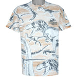 Vintage (Hanes) - Jurassic Park Movie All Over Print T-Shirt 1990s Large