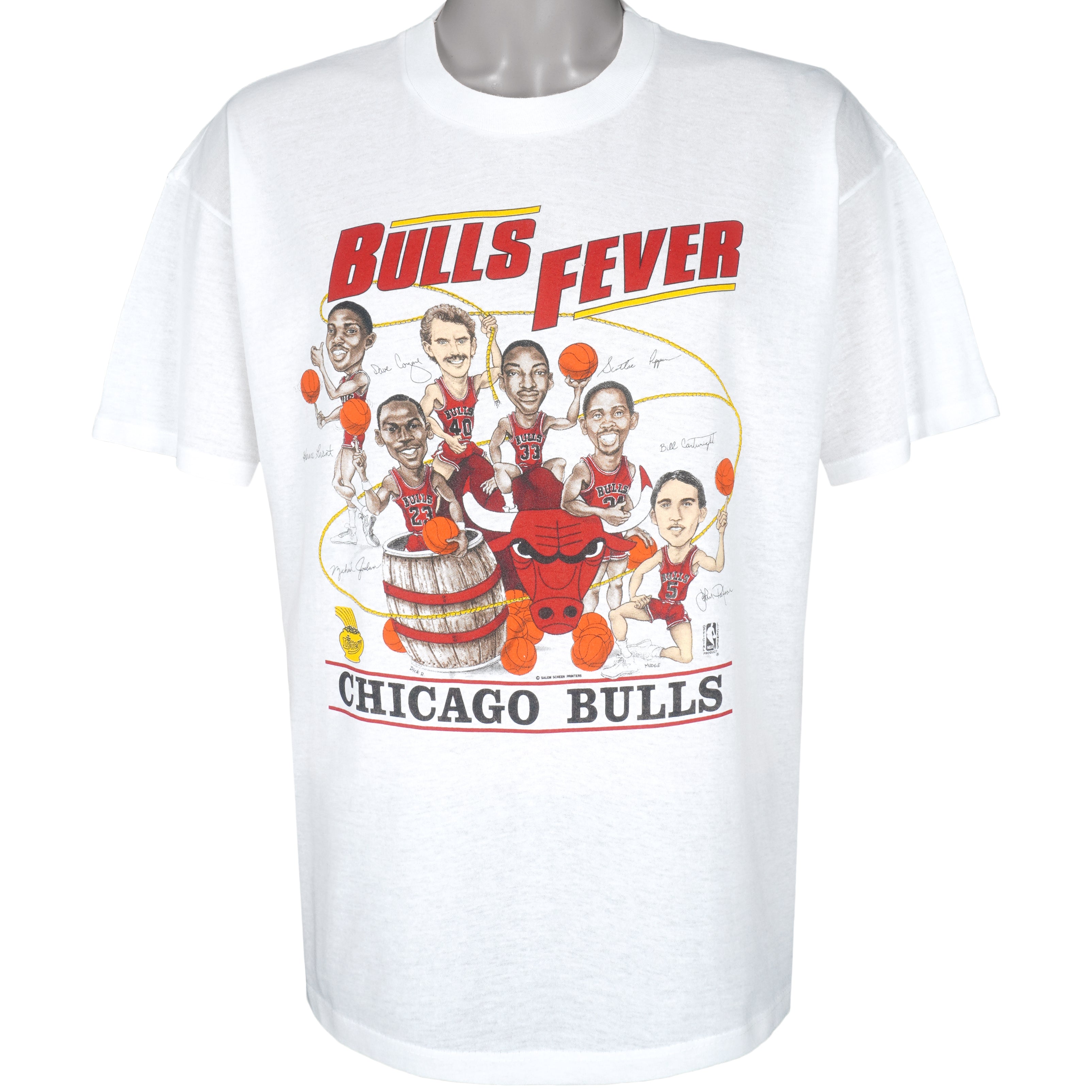 NBA - Chicago Bulls, Fever Players Autographed T-Shirt 1990s X-Large Vintage Retro Basketball