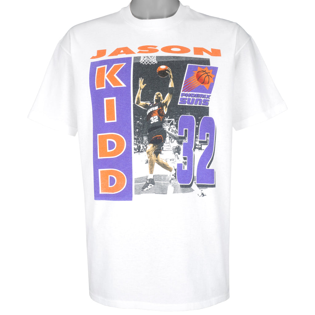 NBA (Hanes) - Phoenix Suns, Jason Kidd No.32 Spell-Out T-Shirt 1990s Large Vintage Retro Basketball
