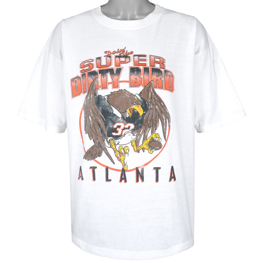 NFL (Q-Tees) - Atlanta Falcons, Super Dirty Bird T-Shirt 1990s X-Large Vintage Retro Football