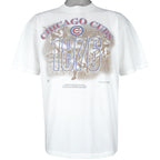 MLB (Nutmeg) - Chicago Cubs Big Spell-Out T-Shirt 1994 Large Vintage Retro Baseball