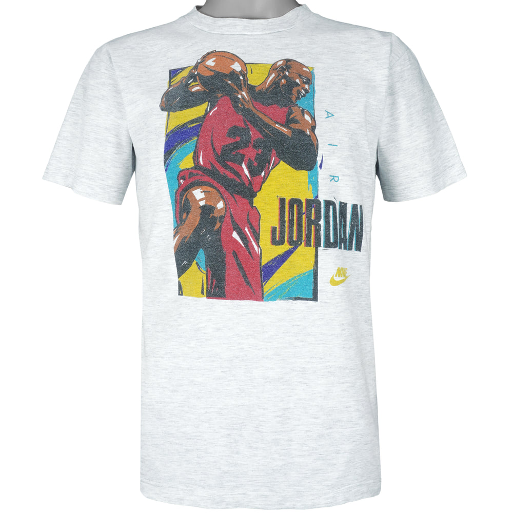 Nike - Grey Air Jordan T-Shirt 1990s X-Large Vintage Retro Basketball