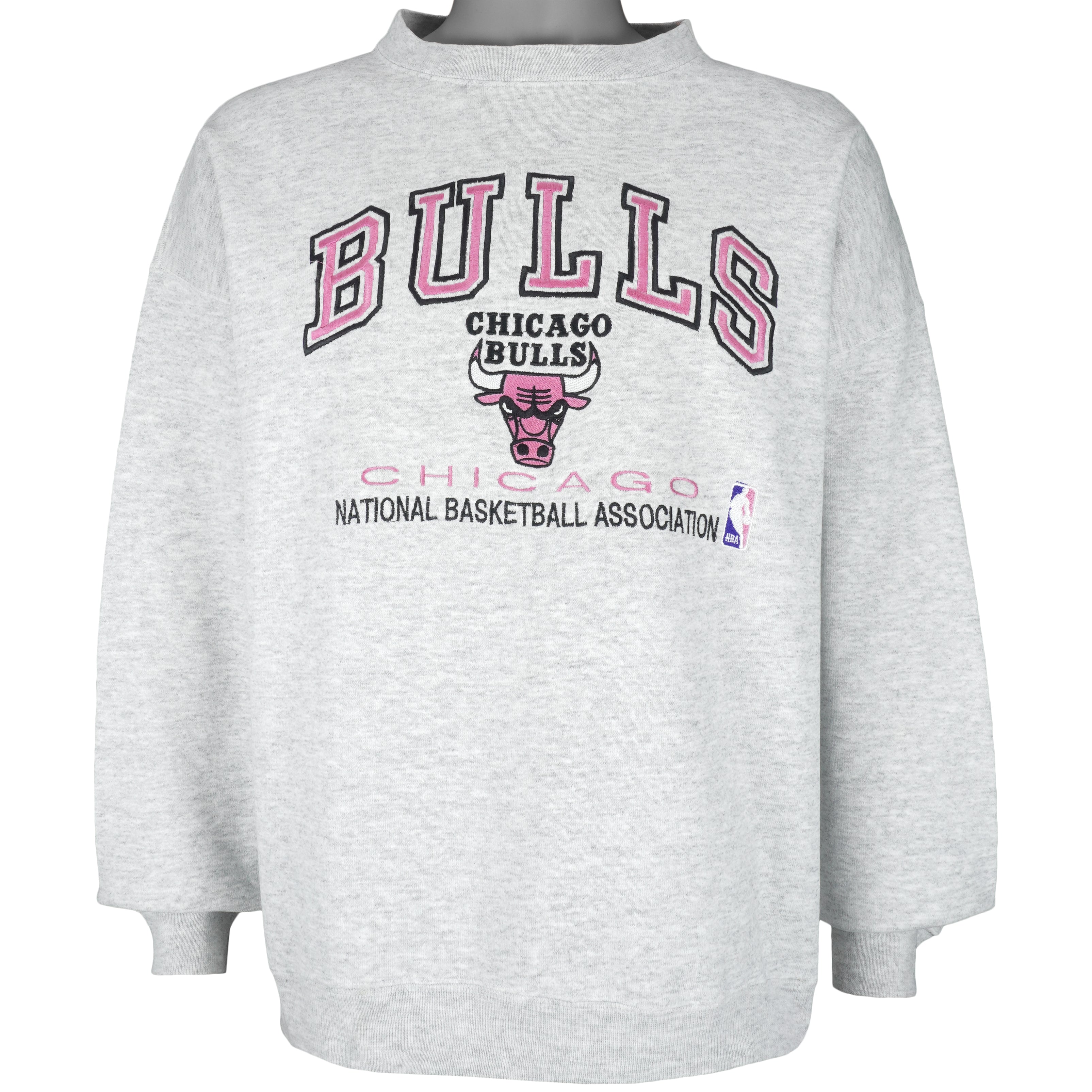 NBA - Chicago Bulls Spell-Out Embroidered Sweatshirt 1990s Large Vintage Retro Basketball