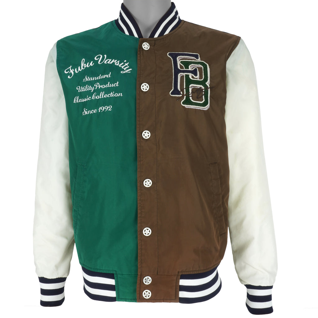 FUBU - Varsity Big Logo & Spell-Out Jacket 1990s Medium Vintage Retro