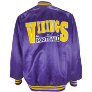 NFL (Chalk Line) - Minnesota Vikings Big Logo Satin Jacket 1990s X-Large Vintage Retro Football