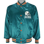 NFL (Chalk Line) - Miami Dolphins Spell-Out Satin Jacket 1992 Medium Vintage Retro Football