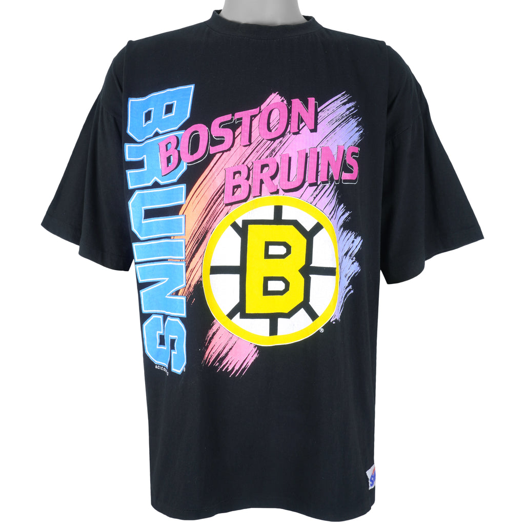 NHL (Athletics Softwear) - Boston Bruins Big Logo T-Shirt 1994 X-Large Vintage Retro Hockey
