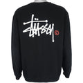 Stussy - Black Spell-Out Crew Neck Sweatshirt 1990s Large Vintage Retro