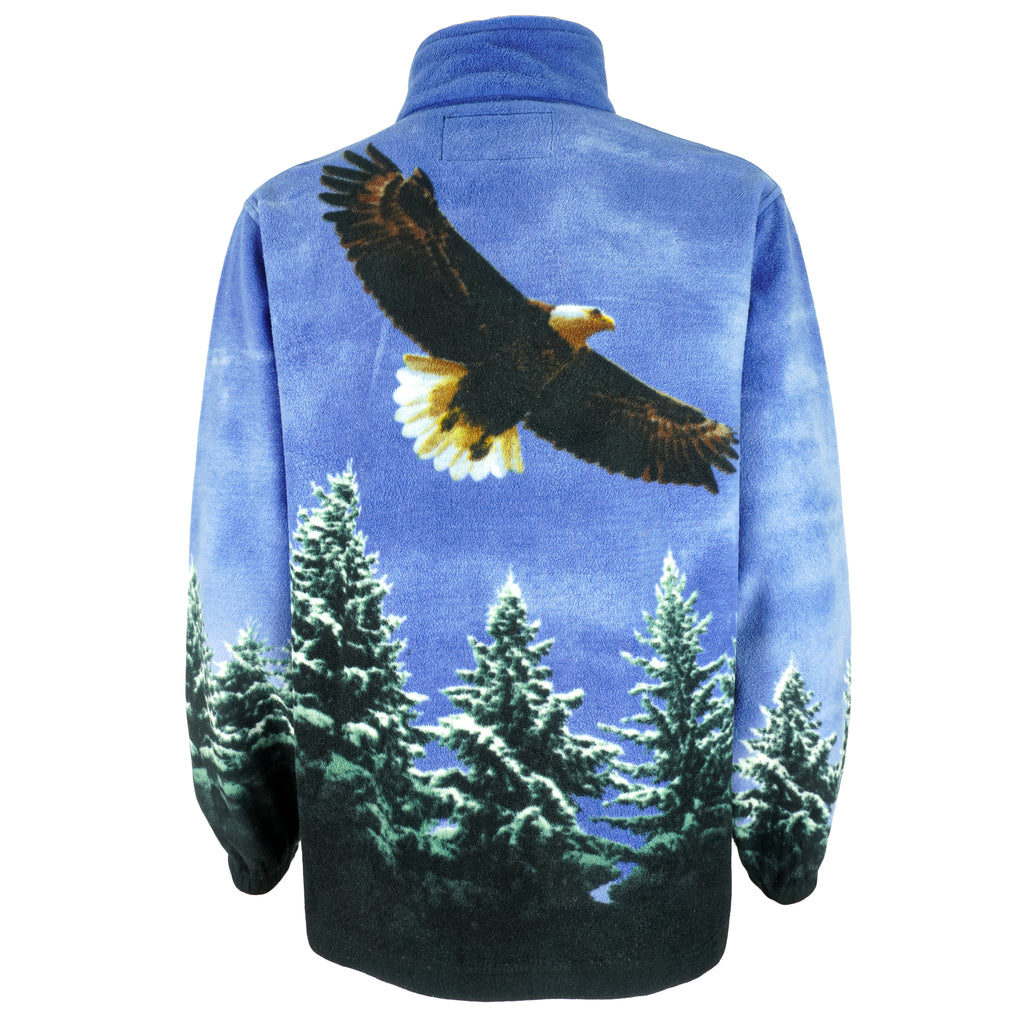 Vintage (Trail Crest) -  Blue Eagles Zip-Up Fleece Sweatshirt 1990s Large Vintage Retro
