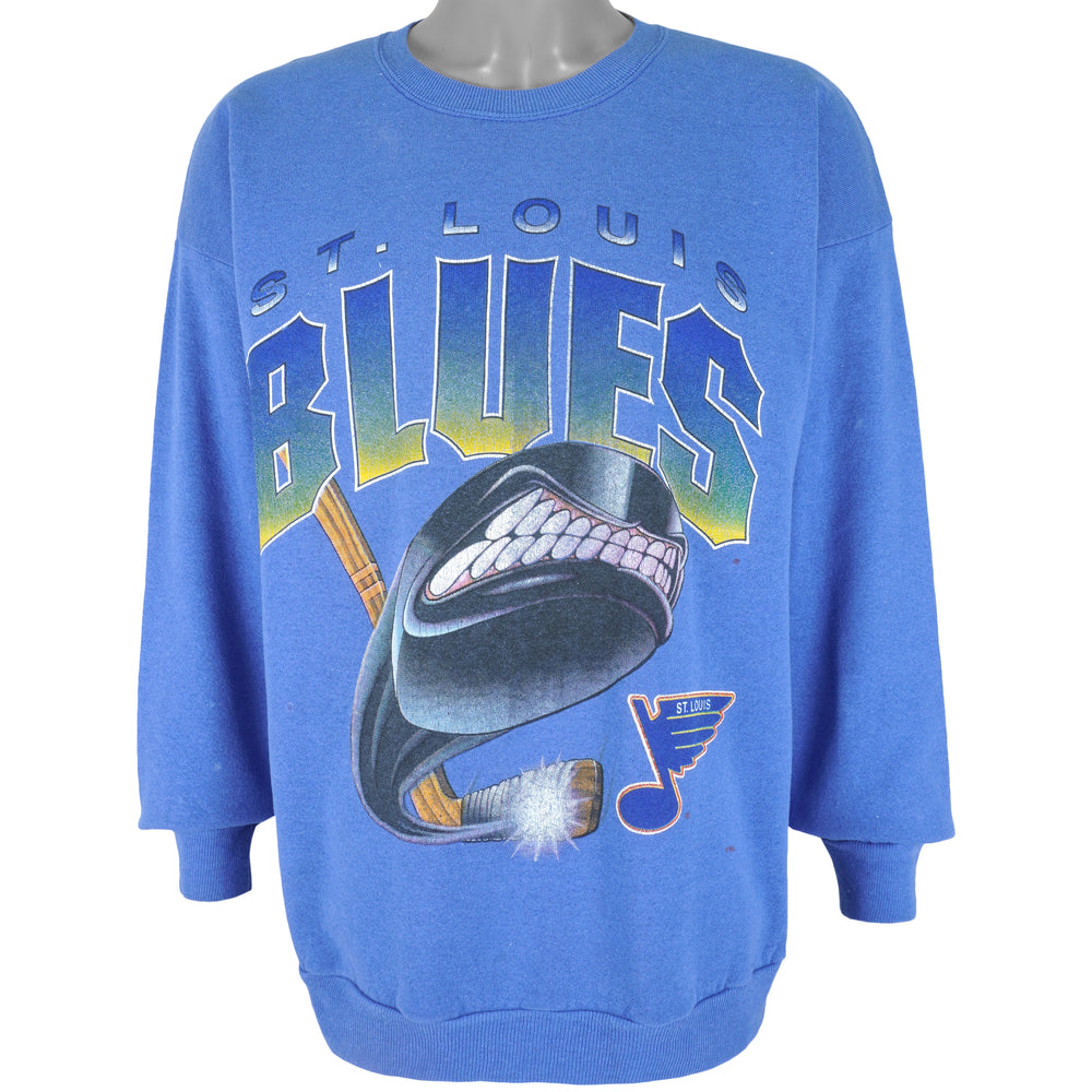 NHL (Artex) - St. Louis Blues Crew Neck Sweatshirt 1990s X-Large Vintage Retro Hockey