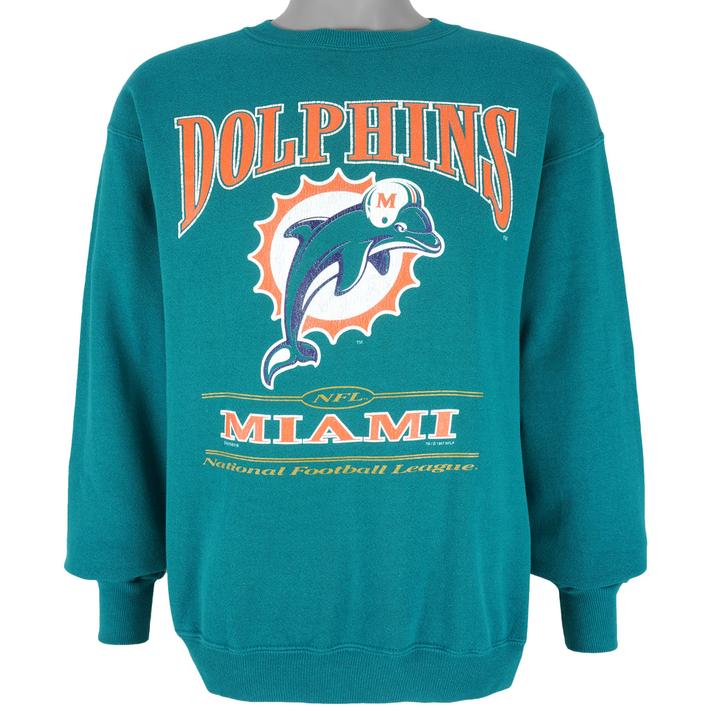 NFL (Lee) - Miami Dolphins Big Logo Sweatshirt 1997 X-Large Vintage Retro Football