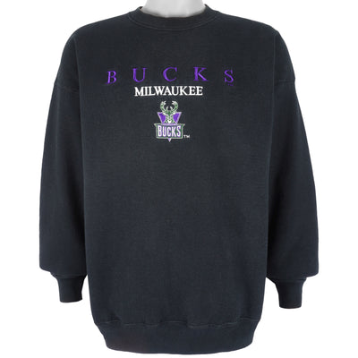 NBA (Salem) - Milwaukee Bucks Embroidered Sweatshirt 1990s X-Large