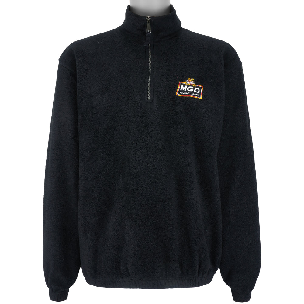 Vintage (Antigua) - Miller Lite Beer MGD 1/4 Zip Fleece Sweatshirt 1990s Large Vintage Retro