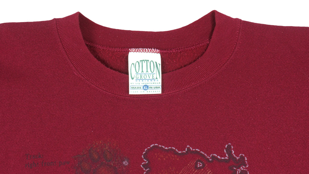 Vintage (Cotton Grove) - Red Mountain Lion Spell-Out Sweatshirt 1990s X-Large Vintage Retro