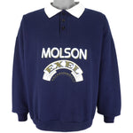 Vintage - Molson Exel 1/4 Button Sweatshirt 1990s X-Large Vintage Retro