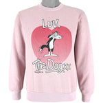 Vintage (Tree) - Pink Luv, The Dog Sweatshirt 1984 Large Vintage Retro