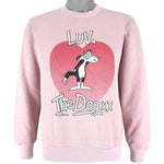 Vintage (Tree) - Luv The Dog Crew Neck Sweatshirt 1984 Large