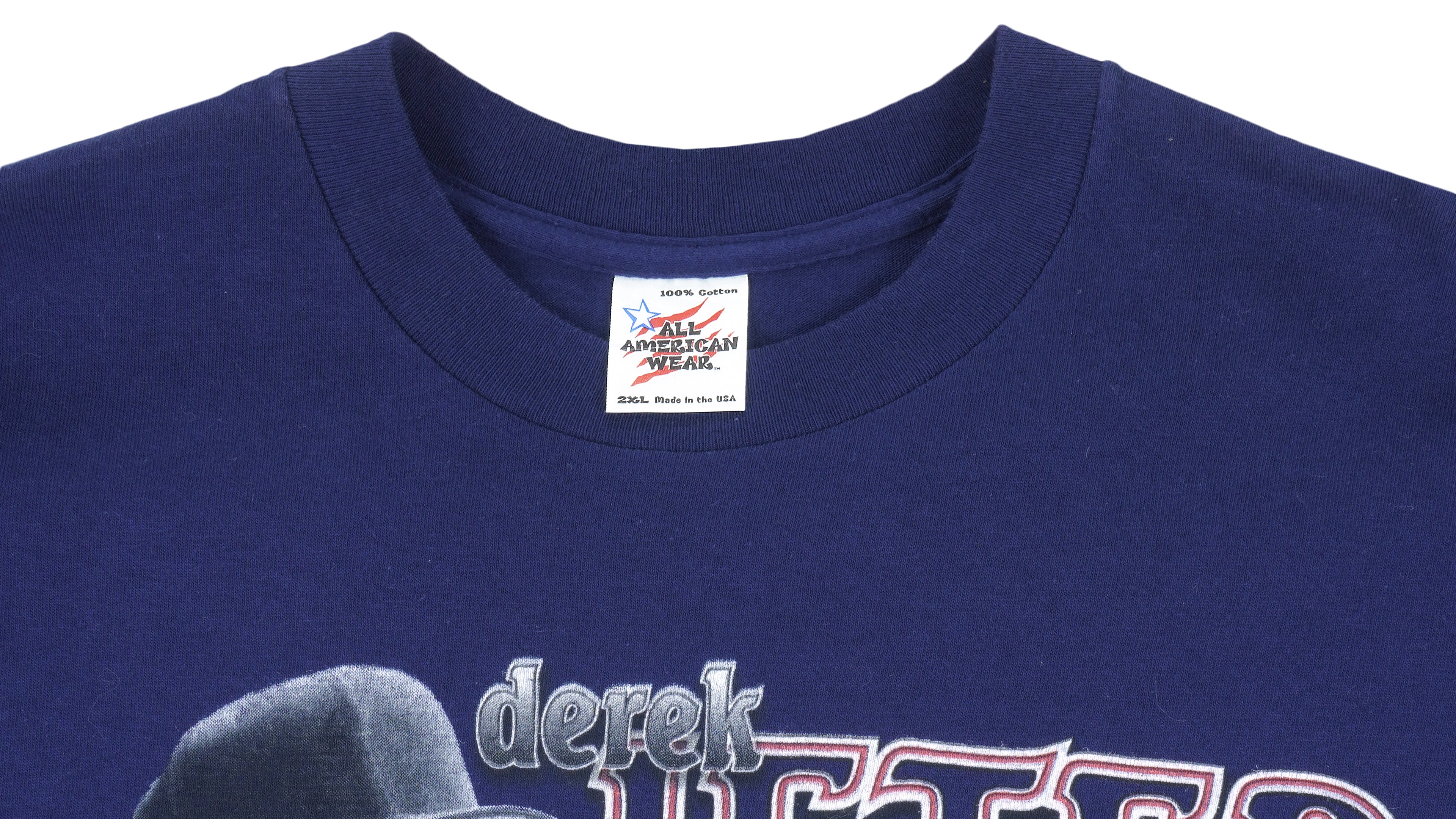 MLB (All American Wear) - New York Yankees Jeter #2 T-Shirt 1990s XX-Large Vintage Retro Baseball