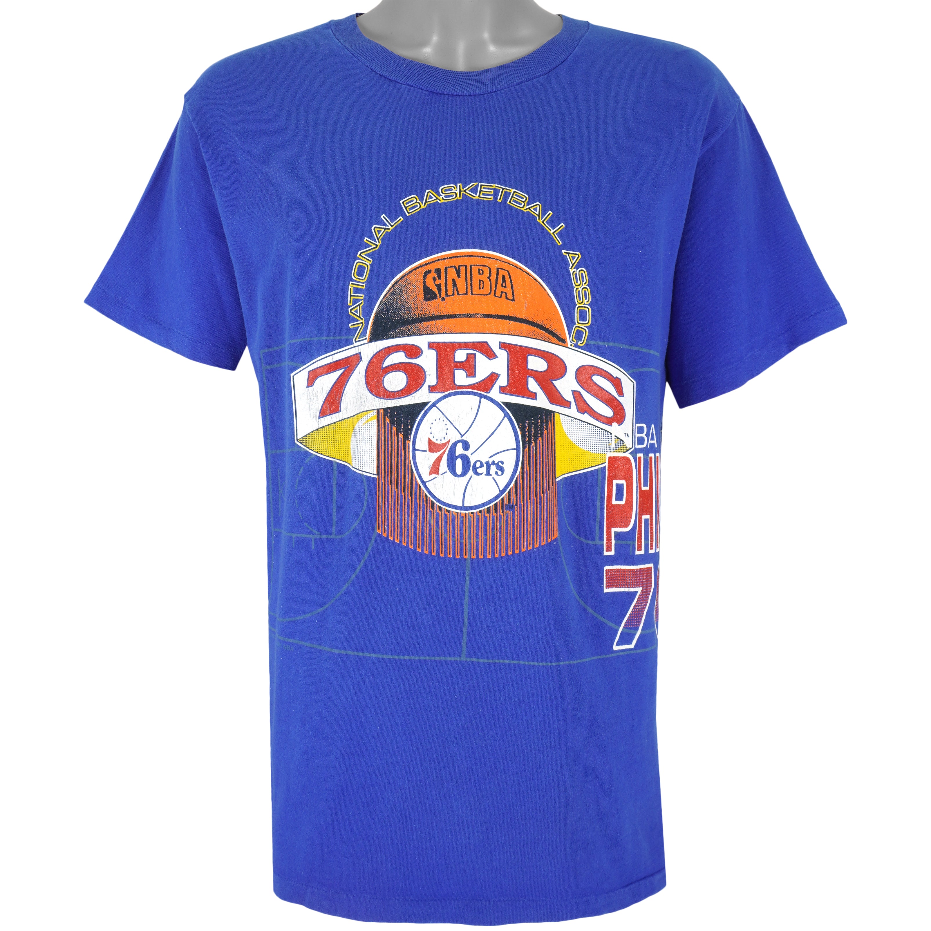 NBA (Logo 7) - Philadelphia 76ers T-Shirt 1991 X-Large Vintage Retro Basketball