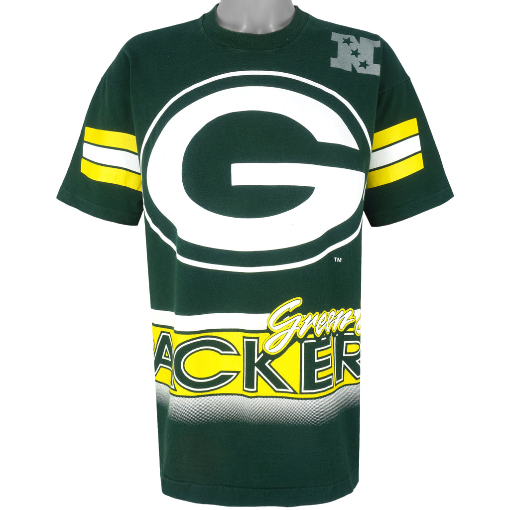 NFL (Salem) - Green Bay Packers Spell-Out T-Shirt 1990s X-Large Vintage Retro Football