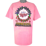 MLB (Salem) - Minnesota Twins World Series T-Shirt 1991 X-Large Vintage Retro Baseball