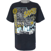 NFL (Nutmeg) - New Orleans Saints Spell-Out T-Shirt 1990s X-Large Vintage Retro Football