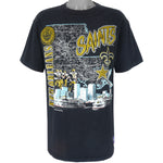 NFL (Nutmeg) - New Orleans Saints Stadium Map T-Shirt 1990s X-Large
