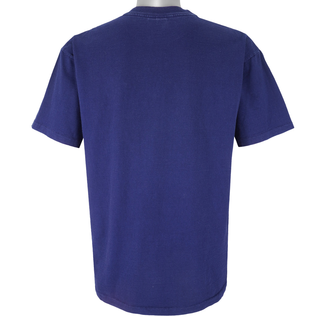 MLB (Nutmeg) - Blue New York Yankees T-Shirt 1992 Large Vintage Retro Baseball