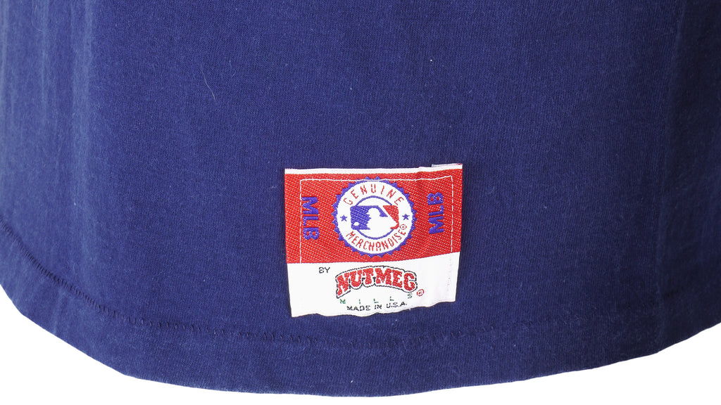MLB (Nutmeg) - Blue New York Yankees T-Shirt 1992 Large Vintage Retro Baseball