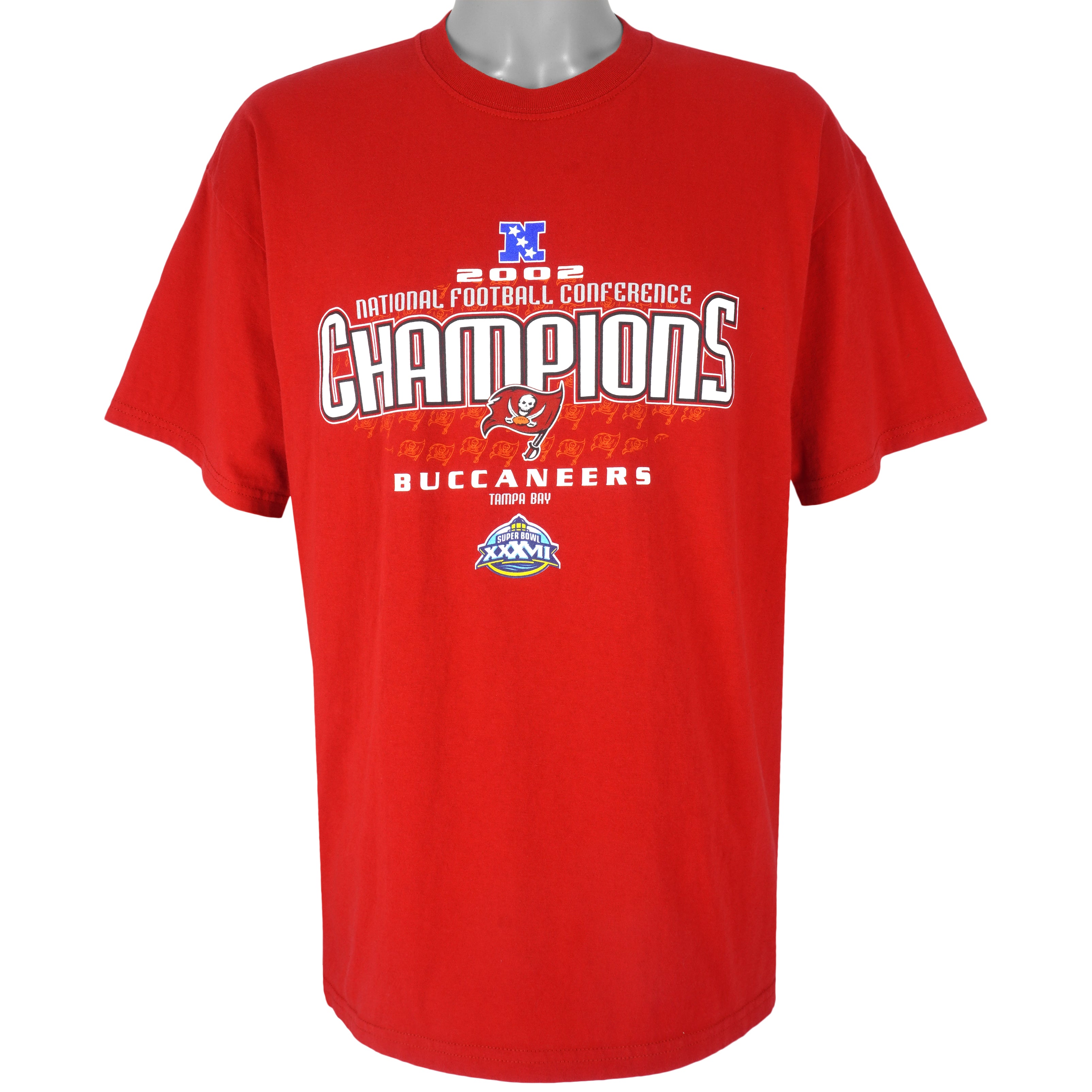 NFL (Gildan) - Buccaneers, Super Bowl Champions T-Shirt 2002 X-Large Vintage Retro Football