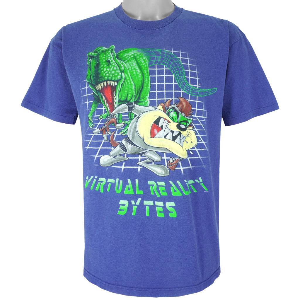 Looney Tunes - Virtual Reality Bytes T-Shirt 1990s Medium Vintage Retro