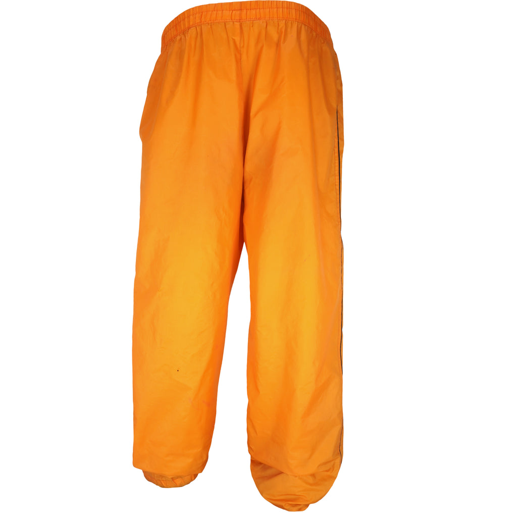 Karl Kani - Orange Tape Logo Track Pants 1990s Large Vintage Retro