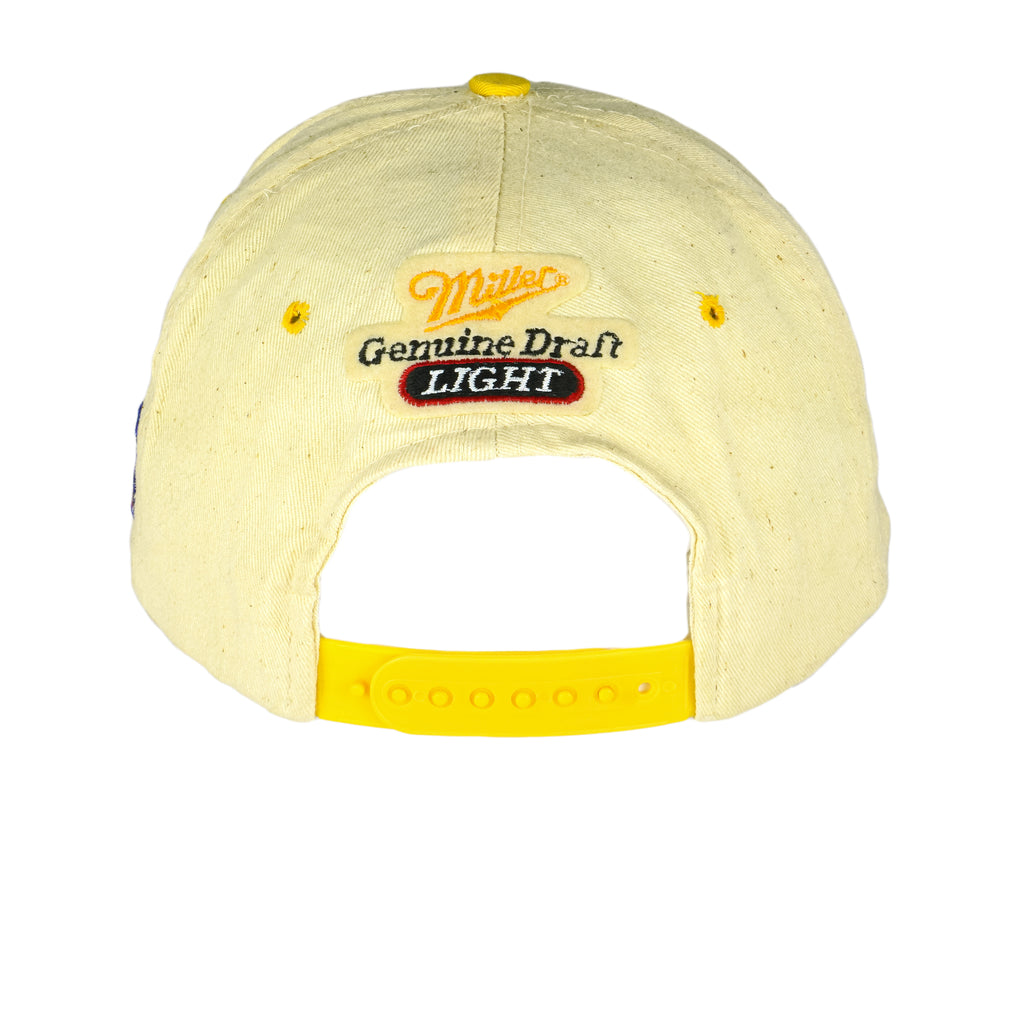 NFL - Yellow Miller Light Spell-Out Snapback Hat 1990s OSFA Vintage Retro Football