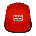 Marlboro - Red Adventure Team Embroidered Big Logo Strapback Hat 1990s OSFA Vintage Retro