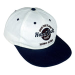 Vintage - White Hard Rock, Hong Kong Snapback Hat 1990s Adjustable Vintage Retro