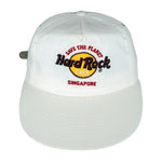 Vintage - White Hard Rock - Singapore Strapback Hat 1990s OSFA Vintage Retro