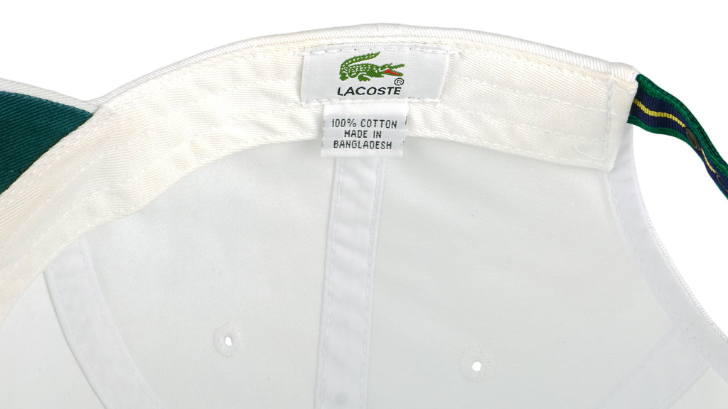 Lacoste - White Spell-Out Strapback Hat OSFA Vintage Retro
