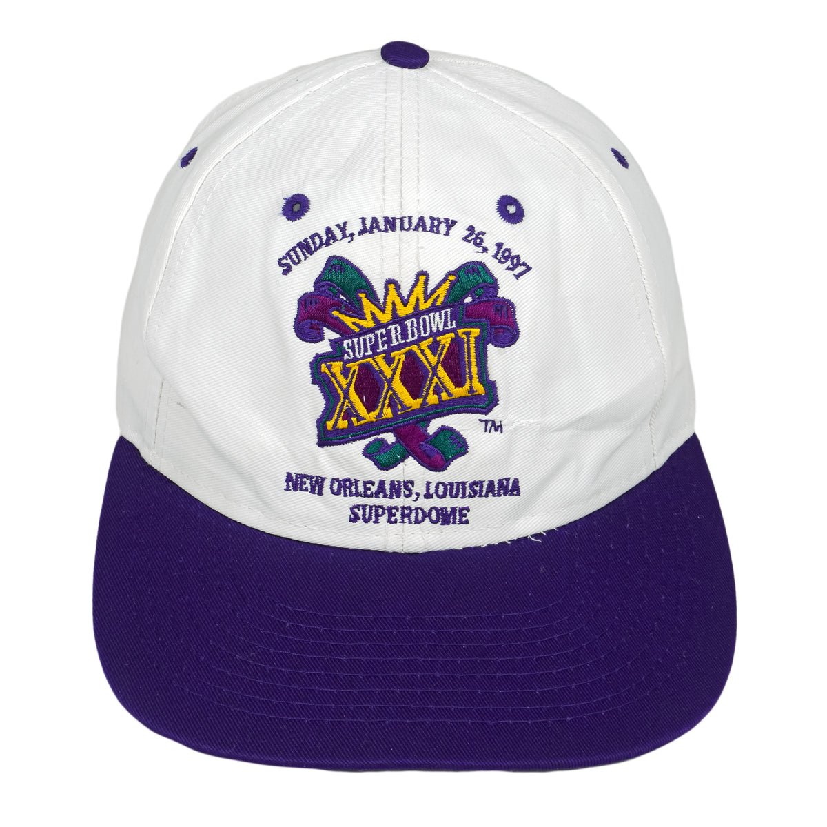 NFL (Logo 7) - Super Bowl XXXI Embroidered Snapback Hat 1997 OSFA Vintage Retro Football