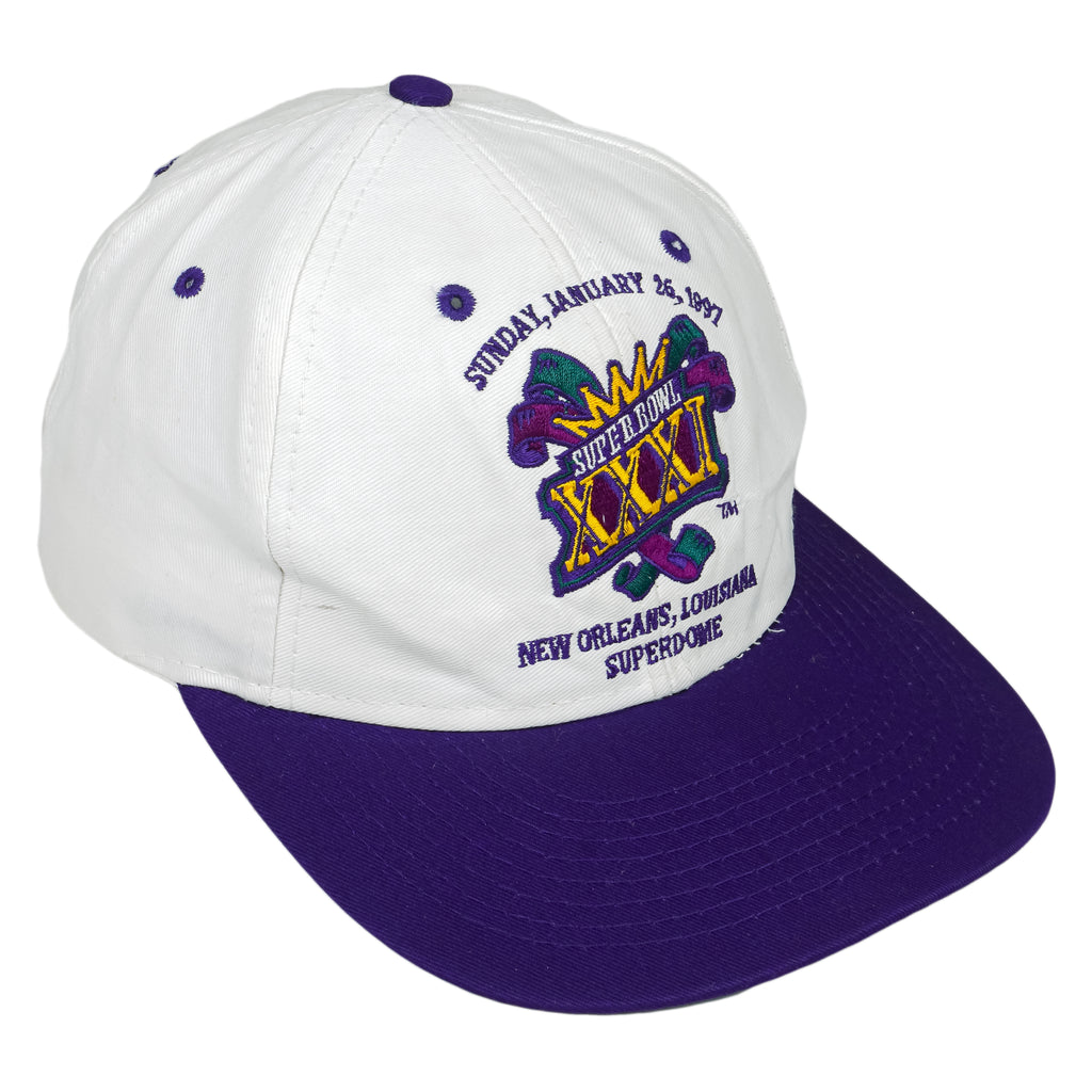 NFL (Logo 7) - Super Bowl XXXI Embroidered Snapback Hat 1997 OSFA Vintage Retro Football