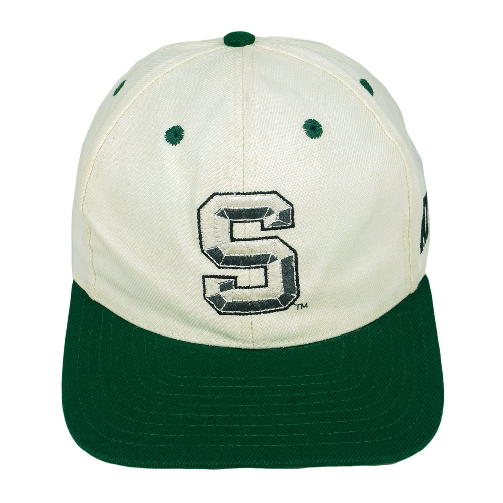 Reebok - Michigan State Spartans Snapback Hat 1990s OSFA Vintage Retro Football College