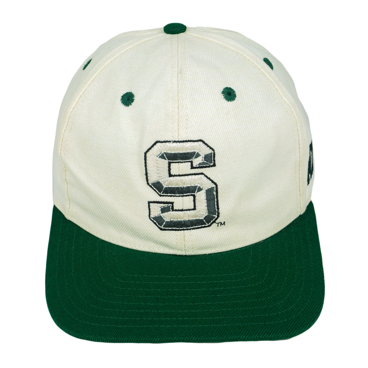 Reebok - Michigan State Spartans Snapback Hat 1990s OSFA Vintage Retro Football College
