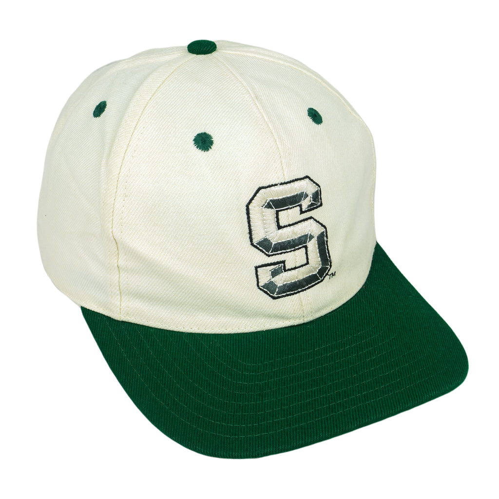 Reebok - Michigan State Spartans Snapback Hat 1990s OSFA Vintage Retro Football College